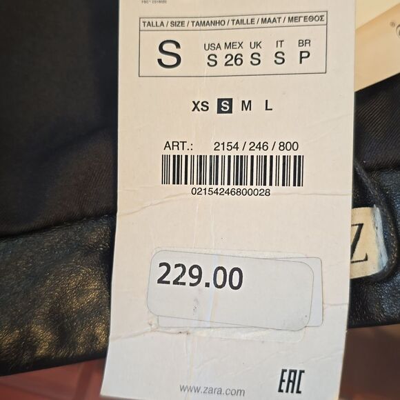 100% SHEEP LEATHER GENUINE PURE LEATHER MOTO DRESS ZARA - Picture 2 of 13